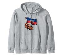 Haiti Flag Patriotic Haitian Heritage Roots Zip Hoodie