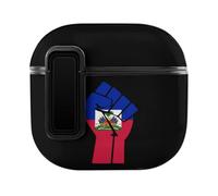 Haiti Flag Resist Hard Shell Case Skin Accessories Cover with Secure Lock Clip Compatible with AirPods 4