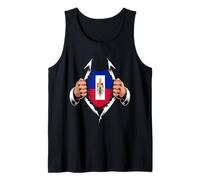 Haiti Flag Ripped Graphic Haitian Pride Roots Tank Top