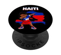 Haiti Girl Dab Pose Haitian Flag Day PopSockets Adhesive PopGrip