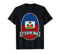 Haiti It's in My DNA Fingerprint Haitian Flag Day Pride Value Graphic T-Shirt