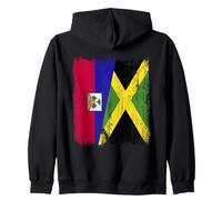 Haiti Jamaica Half Flag Haitian Jamaican Heritage Zip Hoodie