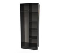 Haiti Ready Assembled Open Wardrobe - Black Matt - Welcome Furniture | TJ Hughes