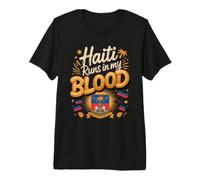 Haiti Runs in My Blood Haitian Pride Heritage Premium T-Shirt