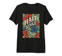 Haiti Since 1804 Vintage Tropical Floral Hibiscus Premium T-Shirt