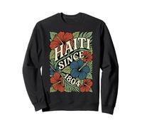 Haiti Since 1804 Vintage Tropical Floral Hibiscus Sweatshirt