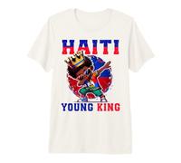 Haiti Young King Haiti Flag Melanin for Black Boys Kids Premium T-Shirt