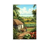 Haitian Farmer Canvas Poster Art Print Tropical Field And Local Produce Scene Wall Art Decor For Bedroom & Home Office