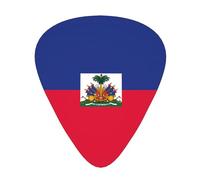 Haitian flag guitar picks in three different thicknesses, suitable for electric guitar and band players