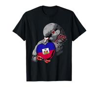Haitian Flag Heart Dove Haitian Roots Haitian Pride Haiti T-Shirt