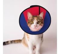 Haitian Flag Soft Dog Cone Collar, Depets Adjustable Recovery Pet Cone E-Collar for Cats Kittens Rabbits, Comfy Elizabethan Collar