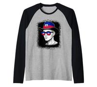 Haitian Flag Sunglasses Hat Patriot Travel Raglan Baseball Tee