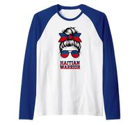 Haitian Girl Haiti Warrior Match Flag Favorite Game Day Home Raglan Baseball Tee