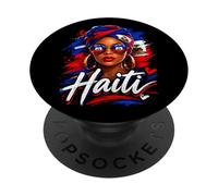 Haitian Girl Proud Haiti Flag Day PopSockets Adhesive PopGrip