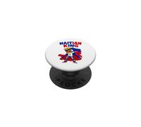 Haitian King Dabbing Boy Haiti Pride Crown Flag Map Youth PopSockets Adhesive PopGrip