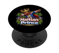 Haitian Prince Boy Dabbing Haiti Flag Day Proud Kids PopSockets Adhesive PopGrip