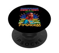 Haitian Princess Design Haiti Women Girl Haiti Pride PopSockets Adhesive PopGrip