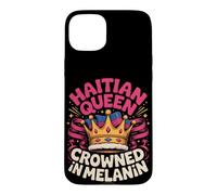 Haitian Queen Crowned in Melanin Pride Heritage Case for iPhone 15 Plus
