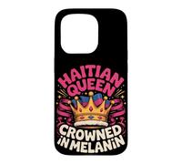 Haitian Queen Crowned in Melanin Pride Heritage Case for iPhone 15 Pro