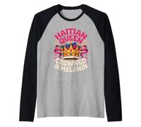 Haitian Queen Crowned in Melanin Pride Heritage Raglan Baseball Tee