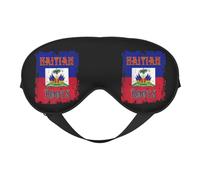 Haitian Roots Haiti Flag Eye Mask Sleep Mask Light BlockBlindfold Night Eyes Cover Soft Pressure-Free Eyeshade with Elastic Strap for Home Travel Office Nap Yoga