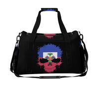 Haitian Skull Flag Trendy Duffle Bag for Travel Large Capacity Lightweight Carry on Halfday Weekender Bags