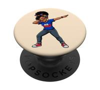 Haitian Woman Dab Pose Haiti Flag PopSockets Adhesive PopGrip
