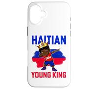 Haitian Young King Haiti Flag Melanin for Black Boys Kids Case for iPhone 16 Plus