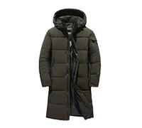 Haitpant Men's Winter Thickened Down Jacket Warm Down Outwear Coat Long White Duck Hooded Down Parkas