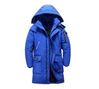 Haitpant Winter Men's Long White Duck Down Jacket Hooded Thick Warm Coat