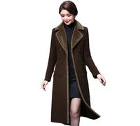 Haitpant Women's Autumn Winter Blend Wool Coat Korean Mother's Woolen Jackets Long Thicken Faux Fur Overcoat