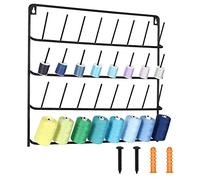 HAITRAL 32-Spool Metal Sewing Thread Rack, Black, Organizes Small, Medium & Large Thread Spools, Wall-Mounted, Modern Style, Ideal for Sewing Activities, Craft Room