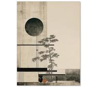 Haitunone Japandi Scandinavian Wall Art Japanese Mid Century Wabi Sabi Posters Vintage Minimalist Modern Canvas Prints for Living Room Bedroom Dorm Wall Decor 12X16 inch Unframed