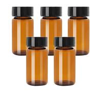 haituoyizhan 5pc/lot 3ml 5ml 10ml 15ml 20ml 30ml 40ml 50ml (Clear/brown) Glass Seal Bottle Reagent Sample Vials With Plastic Lid Screw Cap (30ml brown)