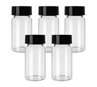 haituoyizhan 5pc/lot 3ml 5ml 10ml 15ml 20ml 30ml 40ml 50ml (Clear/brown) Glass Seal Bottle Reagent Sample Vials With Plastic Lid Screw Cap (5ml clear)