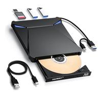 Haiway 5 in 1 External Blu-ray Burner Drive, USB 3.0 & Type-C DVD/CD/Blu ray Burner Writer with SD/TF Card Reader, Supports 100GB Discs R/W for Windows, Linux, macOS (PC/Laptop/Desktop)
