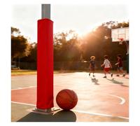 HAIXHX Basketball Pole Pads for Training，Four Square Soft Padding to Wrap Around Pole for Preventing Children From Collisions，Indoor Outdoor Goal Crash Pad(Red,18x18cm/7 x7 )