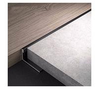 HAIXHX Wood to Tile Transition Strip, Metal Door Reducer/Vinyl Tile Floor Gap Carpet Edge Trim, Easy to Install & Cut, for Sliding Doors Doorways (Color : Black, Size : Length 90cm/35in)