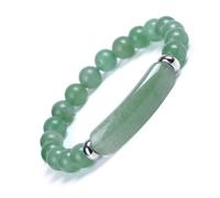 HAIXIAN Unisex Natural Gemstone Bracelet Elastic Adjustable Quartz Crystal Gemstone Bracelet Jewelry for Men Women, moderate, Gemstone, Agate