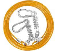 HaiYUAN Dog Tie Out Cable 10/15/20/25/30FT Dog Run Cable Rosy Pink/Blue/Purple/Silver/Red/Green/YellowTie Out Cable for Large Dogs Heavy Duty for Outside Hold Large Dogs Up to 250LBS