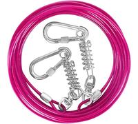 HaiYUAN Dog Tie Out Cable 10/15/20/25/30FT Dog Run Cable Rosy Pink/Blue/Purple/Silver/Red/Green/YellowTie Out Cable for Large Dogs Heavy Duty for Outside Hold Large Dogs Up to 250LBS