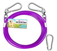 HaiYUAN Dog Tie Out Cable - Heavy Duty Dog Chain for Yard, Blue/Purple/Green/Pink Outdoor Tether & Leash, 10/15/20/30Ft,Lead for Dogs Outside