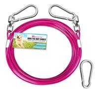 HaiYUAN Dog Tie Out Cable - Heavy Duty Dog Chain for Yard, Blue/Purple/Green/Pink Outdoor Tether & Leash, 10/15/20/30Ft,Lead for Dogs Outside