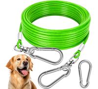 HaiYUAN Dog Tie Out Cable - Heavy Duty Dog Chain for Yard, Blue/Purple/Green/Pink Outdoor Tether & Leash, 10/15/20/30Ft,Lead for Dogs Outside