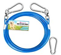 HaiYUAN Dog Tie Out Cable - Heavy Duty Dog Chain for Yard, Blue/Purple/Green/Pink Outdoor Tether & Leash, 10/15/20/30Ft,Lead for Dogs Outside