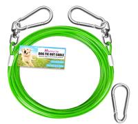 HaiYUAN Dog Tie Out Cable - Heavy Duty Dog Chain for Yard, Blue/Purple/Green/Pink Outdoor Tether & Leash, 10/15/20/30Ft,Lead for Dogs Outside