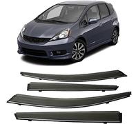 HAIYUN 4Pcs Wind Deflectors Set for Honda Jazz Fit Hatchback 2008-2013, Rooftop Wind Deflectors Side Visors Weathershields Stick-On Decorative