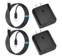 HAIYUNWU 45W Super Fast Charger USB C PD 3.0 Android Phone Charger with 6FT Fast Charging Cord Compatible with Samsung Galaxy S25/S25 Ultra/S25+/S24/S24Ultra/S24+/S23/S23Ultra/S23+/S22/S21/S20 2 Pack