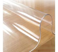 haiyusm Transparent Table Cover PVC Clear Table Protector Soft Glass Table Protector Mat Waterproof Easy to Cut for Dining Room Tables 1.5mm Thickness (Transparent,120cm×240cm)
