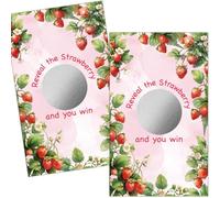 Haizct 50 Pack Reveal The Strawberry Theme Scratch Off Game, Scratch Card for Strawberry Baby Shower Decorations, Pink Wedding Activity, Gender Neutral Party Favor, Birthday Party Game, Lottery Game